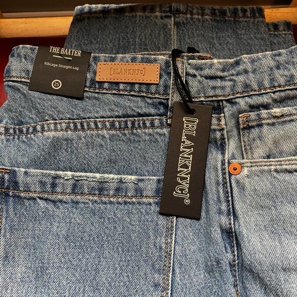 BLANK NYC Baxter Rib Cage Ripped High Waist Crop Five Pocket Jeans Size 25 - Picture 9 of 12